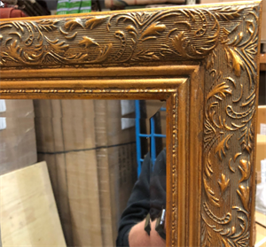Facetslebet mønstret antik patineret Guldspejl 70x185cm
